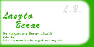 laszlo berar business card